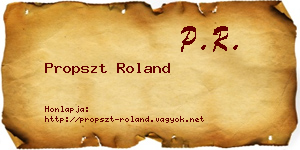 Propszt Roland névjegykártya