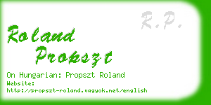 roland propszt business card